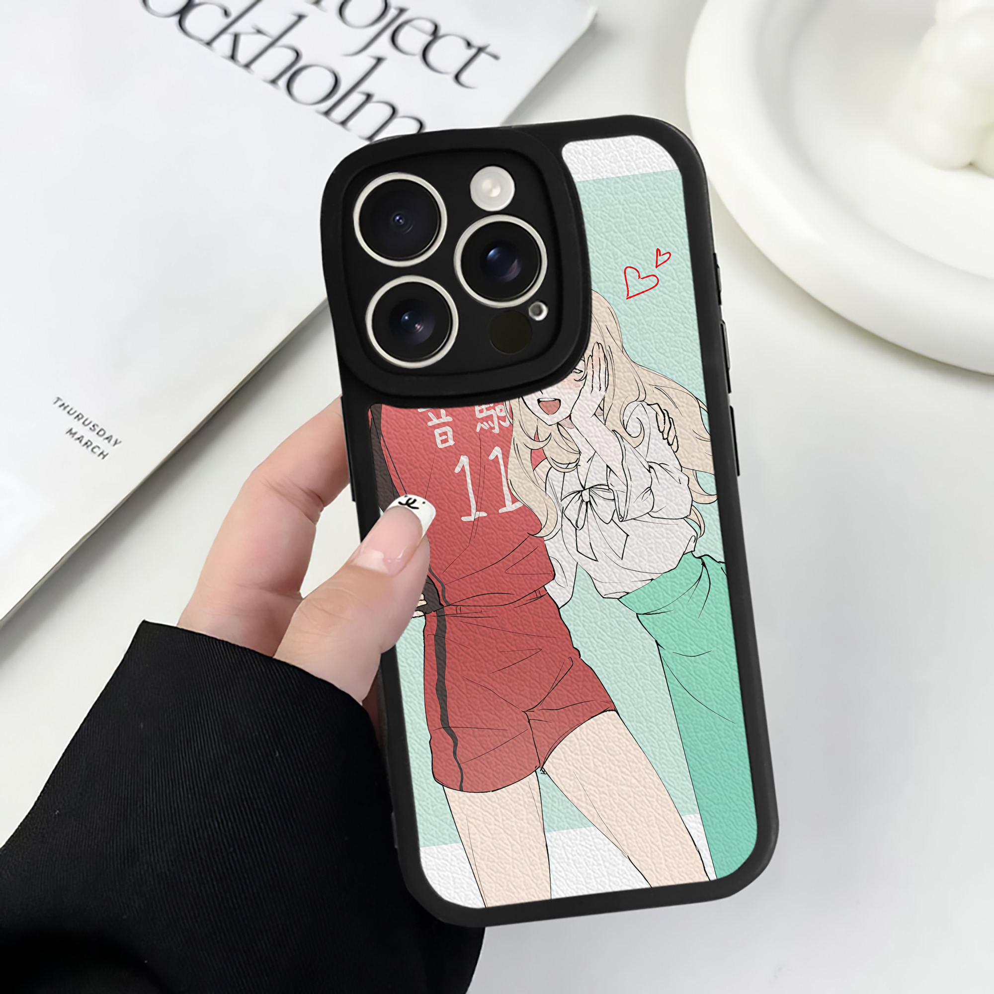（画像用） ハイキュー!! Haikyu!! 【iPhone 16シリーズ対応】シリコンスマホケース（レザー調） 材質：シリコン